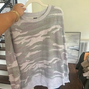 AERIE, Camo Pritn Desert Crew Neck